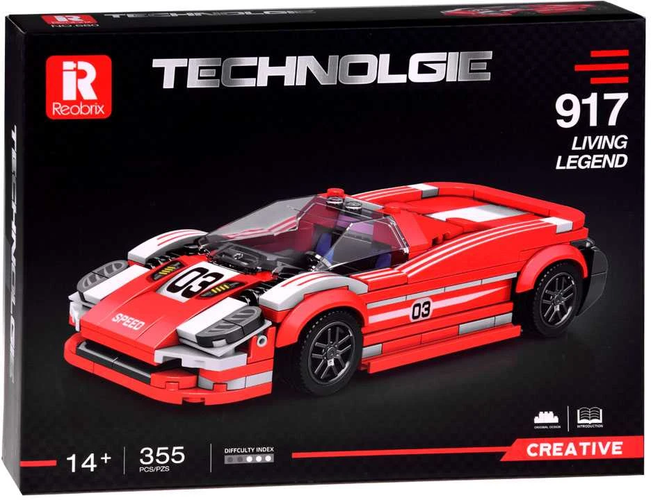 Konstruktorius sportinis raudonas automobilis 917