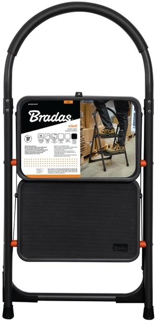 Kopėčios Bradas, juodos, 2 pakopų
