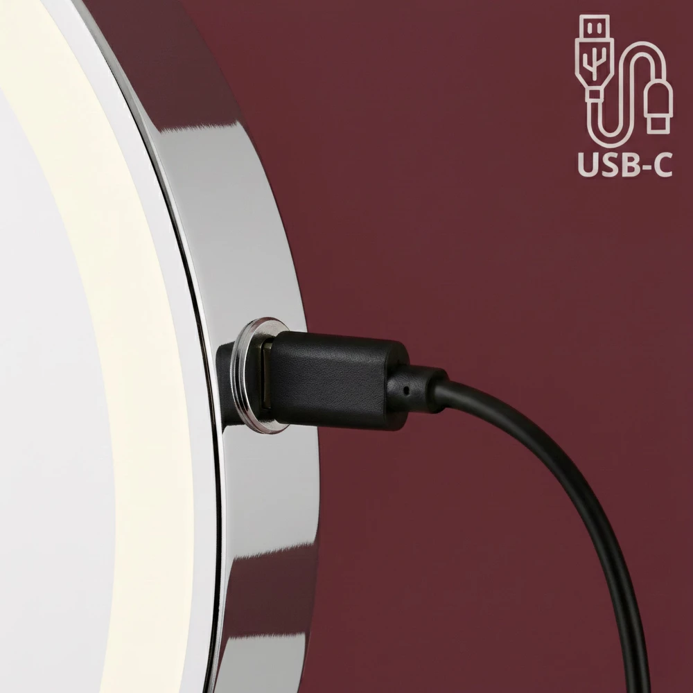 Kosmetinis veidrodis su LED Glow, Chrome