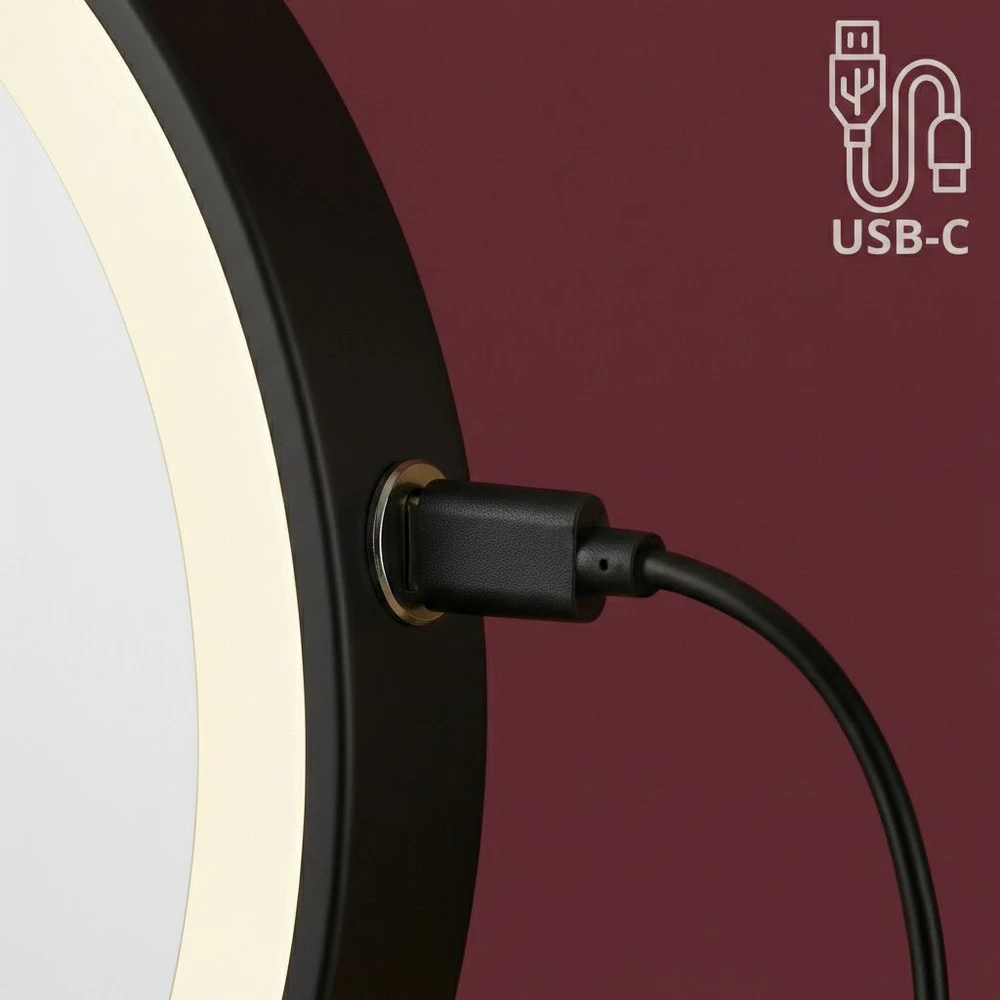 Kosmetinis veidrodis su LED Glow, Juodas