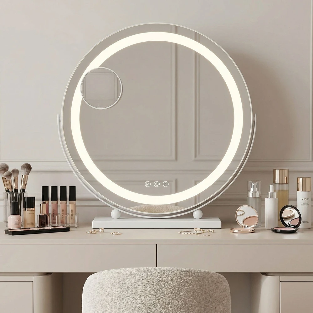 Kosmetinis veidrodis su LED MAKE-UP, Baltas, 40 cm