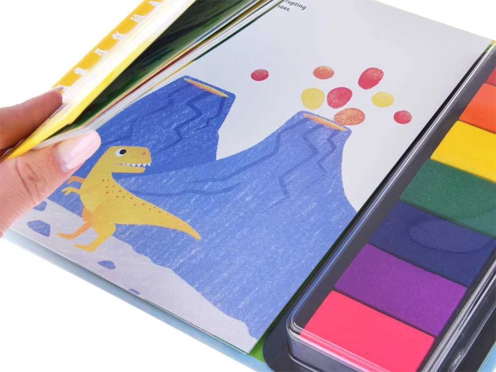 Kūrybinė knyga piešimui pirštams "Dinosaurs" (anglų kalba)