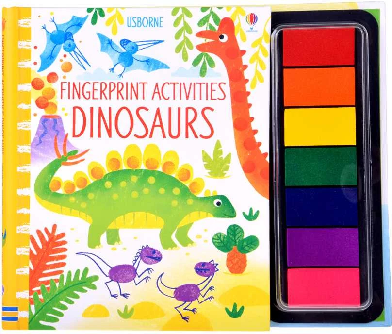 Kūrybinė knyga piešimui pirštams "Dinosaurs" (anglų kalba)