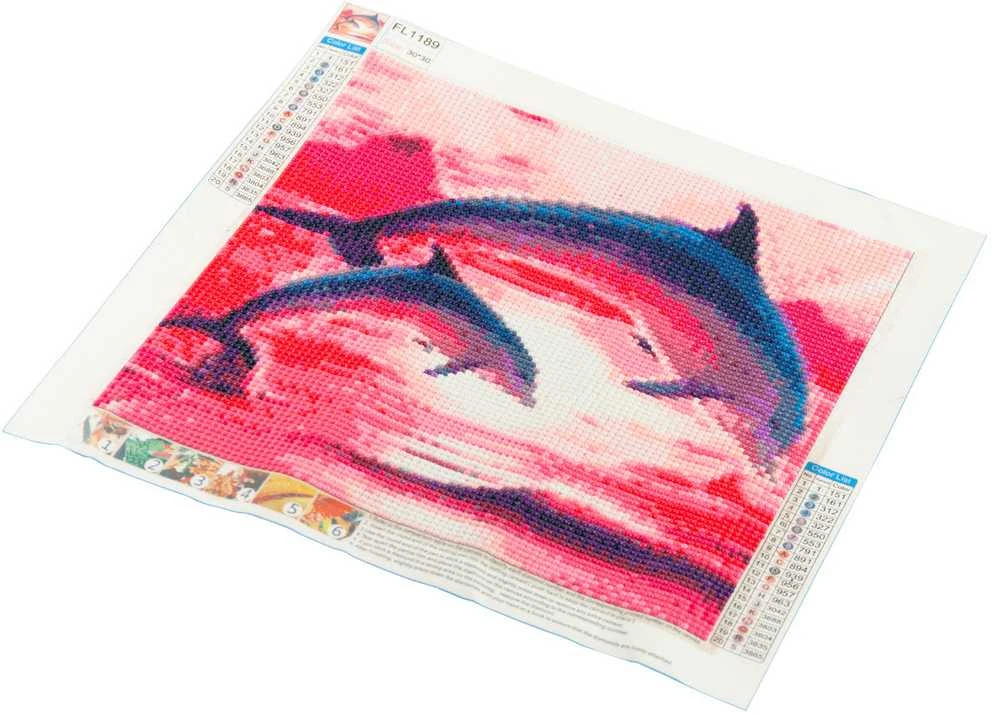 Kūrybinis rinkinys - deimantinė mozaika 3D "Delfinai"
