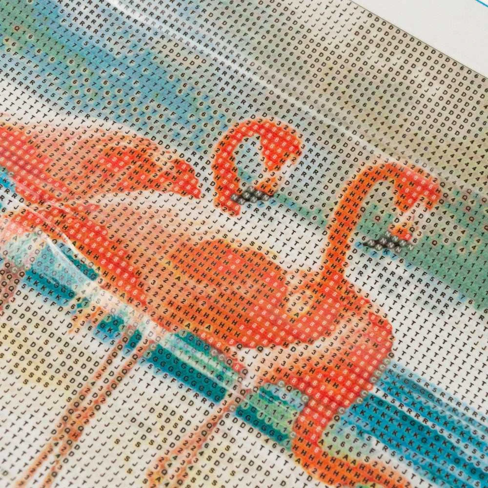 Kūrybinis rinkinys - deimantinė mozaika 3D "Flamingai"