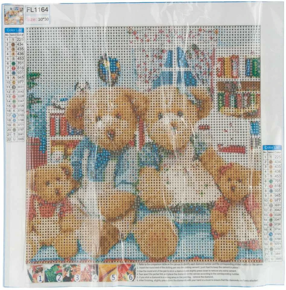 Kūrybinis rinkinys - deimantinė mozaika 3D "Meškiukai"