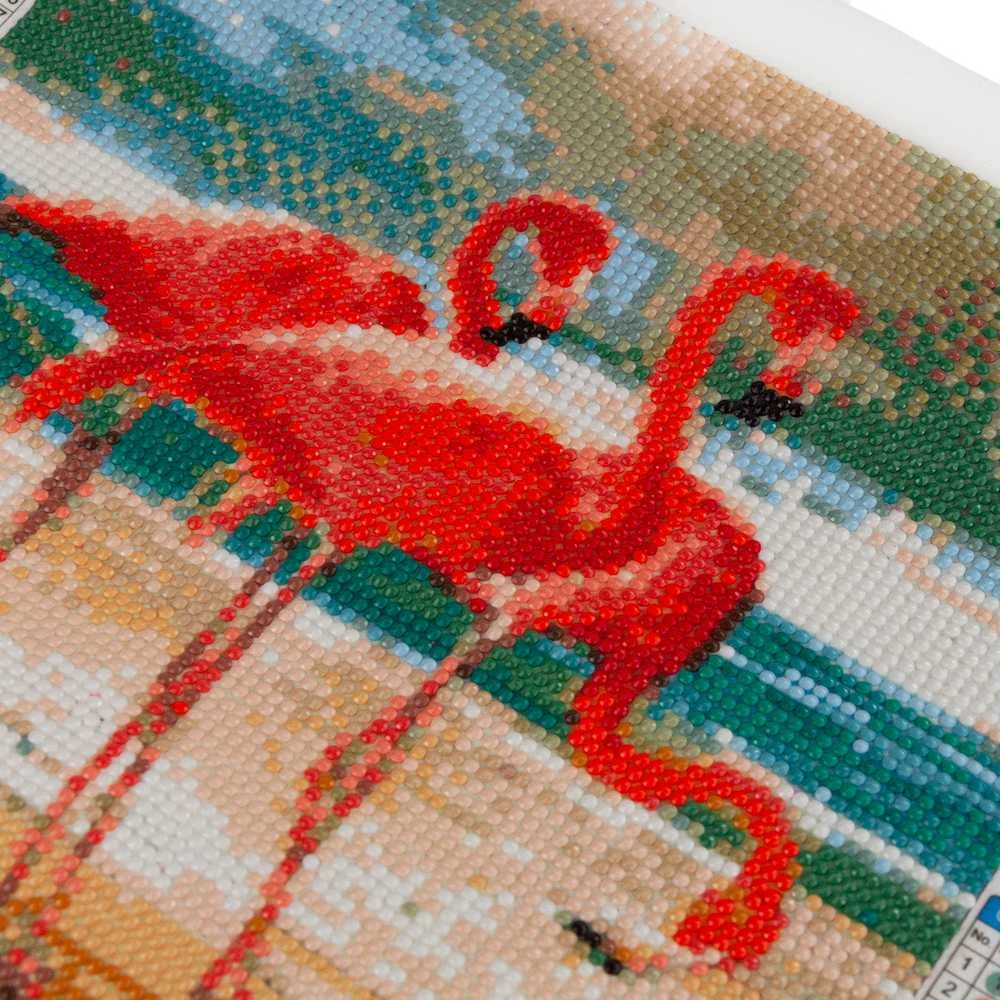 Kūrybinis rinkinys - deimantinė mozaika 3D "Flamingai"