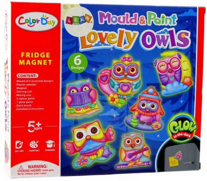 Kūrybinis rinkinys "Lovely Owls" magnetukams iš gipso gaminti