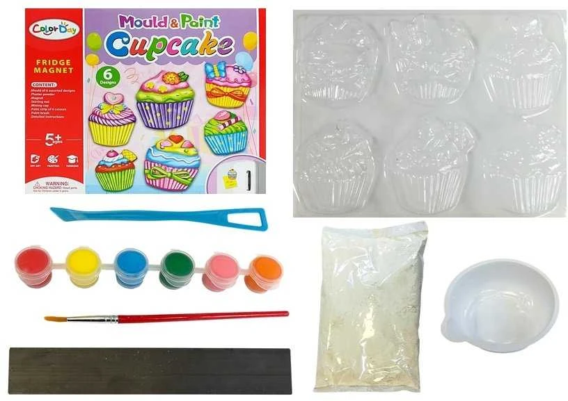 Kūrybinis rinkinys magnetukams iš gipso gaminti "Cupcake"