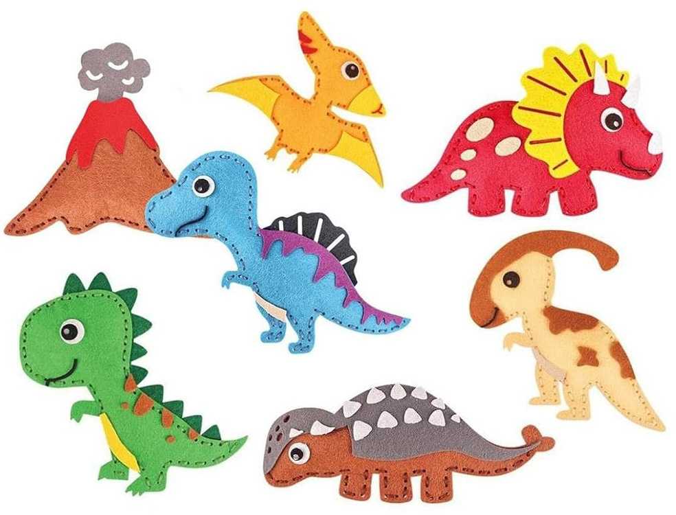 Kūrybinis siuvimo rinkinys iš veltinio "Dinozaurų pasaulis"