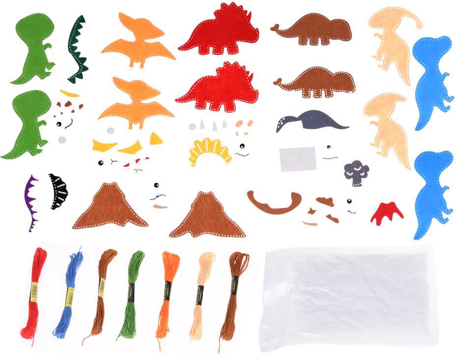 Kūrybinis siuvimo rinkinys iš veltinio "Dinozaurų pasaulis"