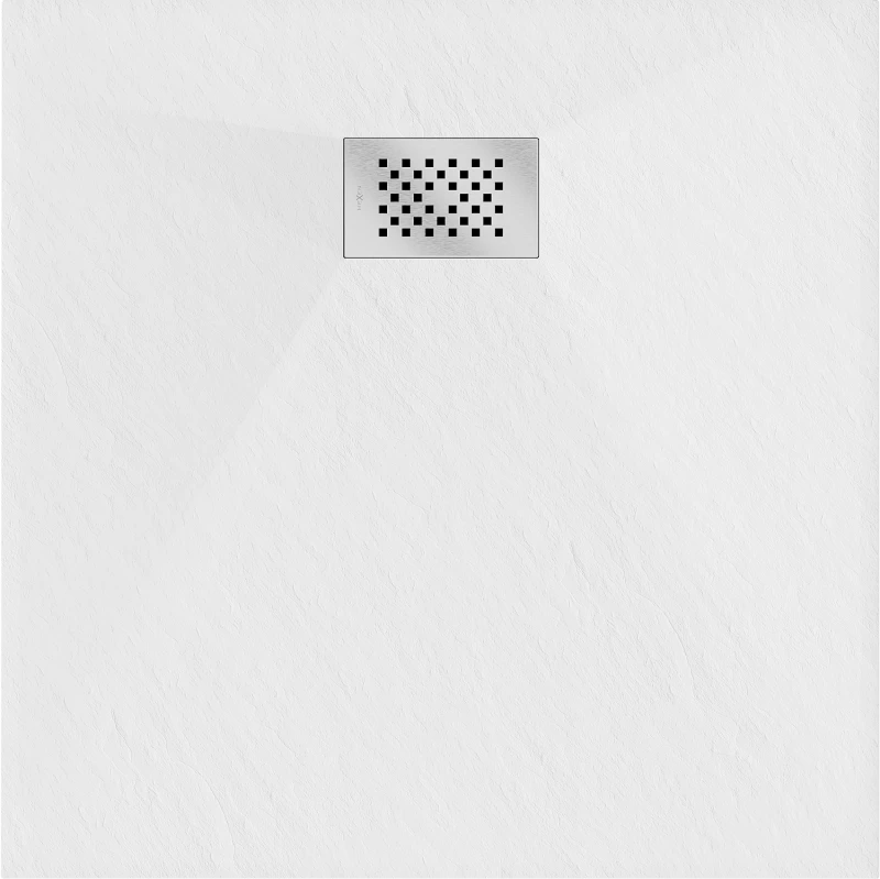 Kvadratinis dušo padėklas Mexen Hugo SMC, 70 x 70 cm, Baltas+Inox