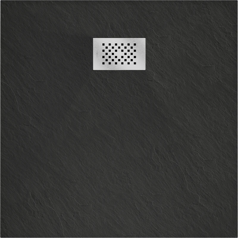 Kvadratinis dušo padėklas Mexen Hugo SMC, 70 x 70 cm, Juodas+Inox