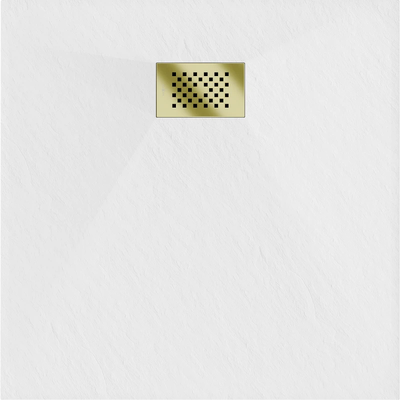 Kvadratinis dušo padėklas Mexen Hugo SMC, 70 x 70 cm, Baltas+Gold