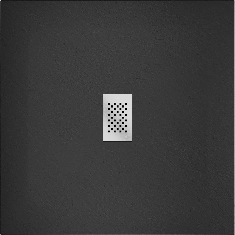 Kvadratinis dušo padėklas Mexen Hugo SMC, 100 x 100 cm, Juodas+Inox
