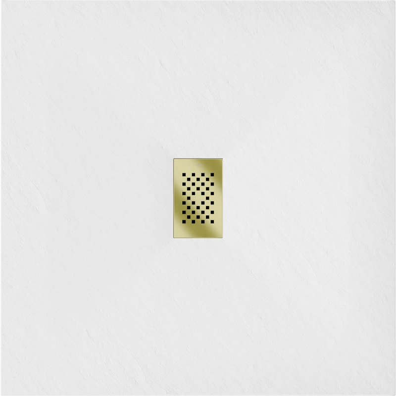 Kvadratinis dušo padėklas Mexen Hugo SMC, 100 x 100 cm, Baltas+Gold