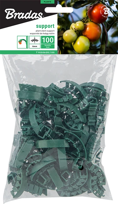 Laikikliai augalams 6 mm Bradas, 100 vnt.