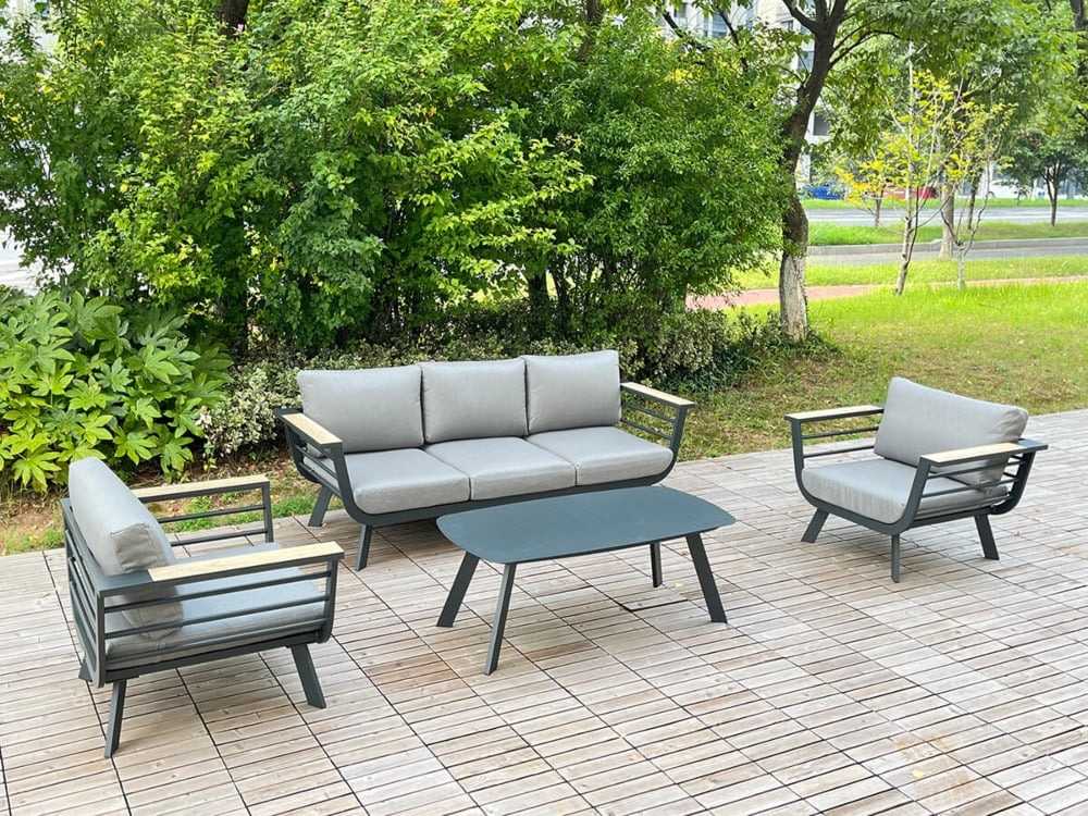 Lauko baldų komplektas ASPEN CAFFE, Pilkas