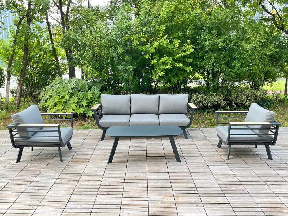 Lauko baldų komplektas ASPEN CAFFE, Pilkas