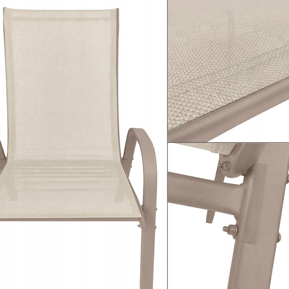 Lauko baldų komplektas Bergama Round 60 cm, 2+1, Taupe