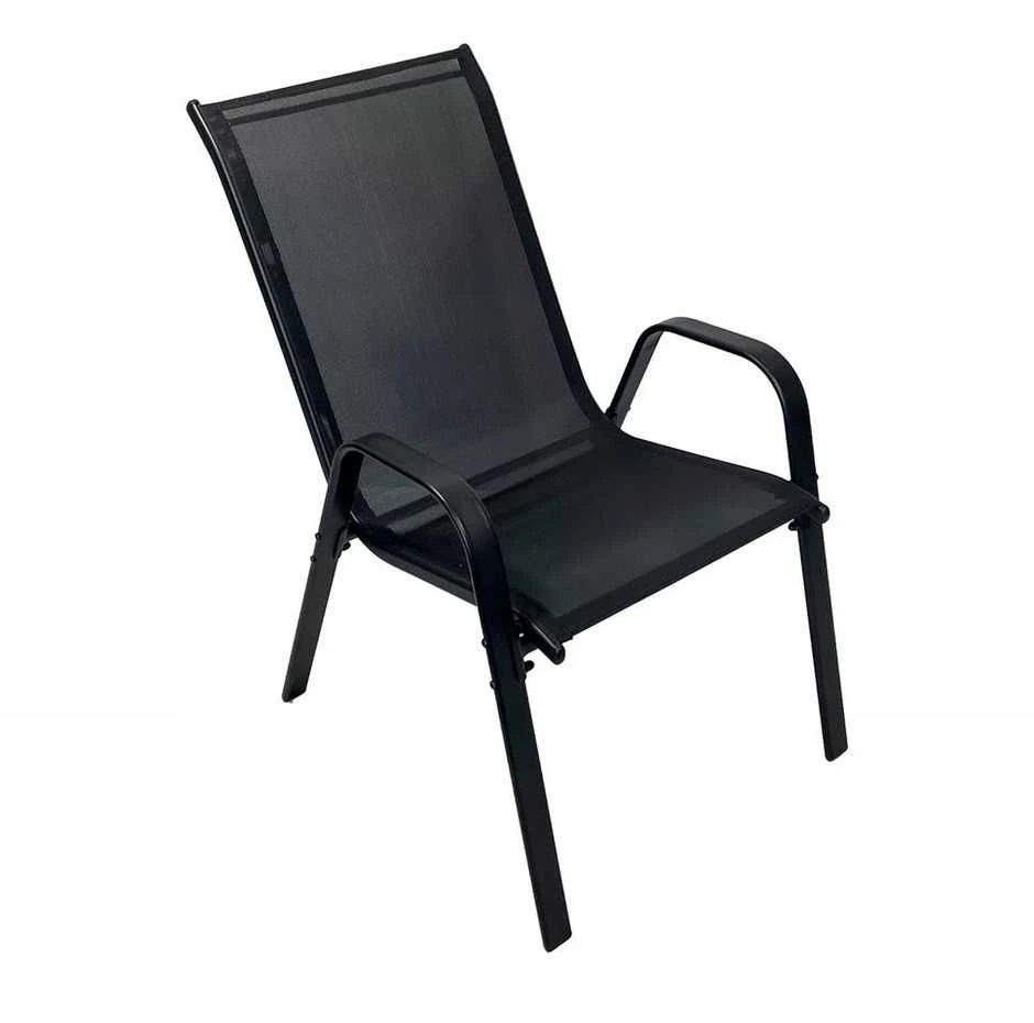 Lauko baldų komplektas Bergama Square, 60x60 cm, 2+1, Juodas