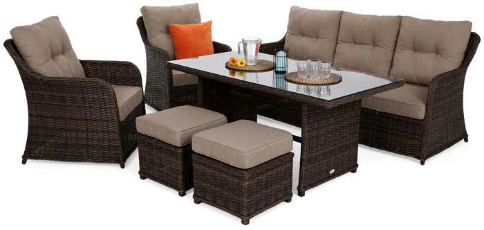 Lauko baldų komplektas Bergamo, Brown Mat / Brown Melange