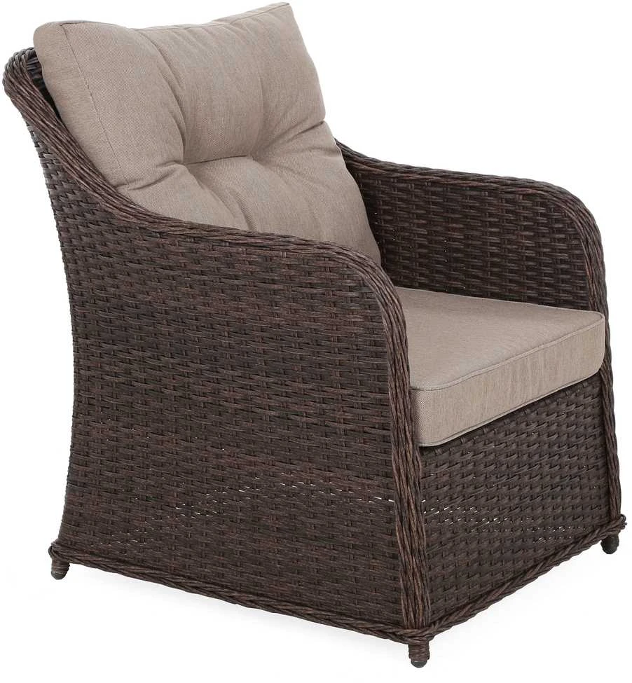 Lauko baldų komplektas Bergamo Corner su 1 foteliu, Brown Mat / Brown Melange