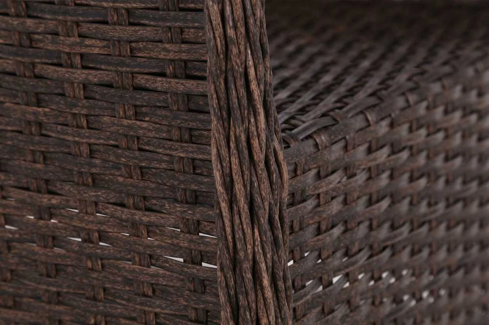 Lauko baldų komplektas Bergamo Corner su 1 foteliu, Brown Mat / Brown Melange