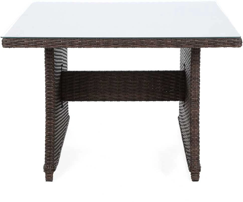 Lauko baldų komplektas Bergamo Corner su 1 foteliu, Brown Mat / Brown Melange