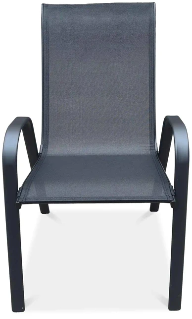 Lauko baldų komplektas Bologna, 150 cm, 6+1, Juodas