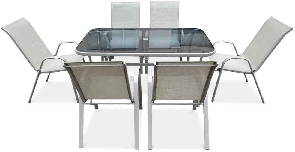 Lauko baldų komplektas Bologna, 150 cm, 6+1, Light rusvai gelsvas