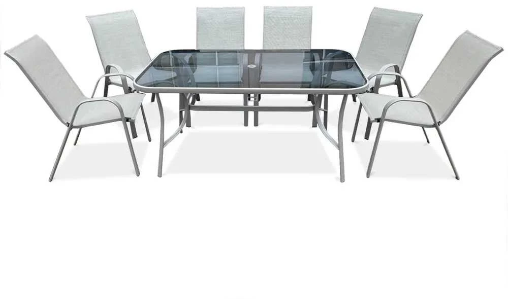 Lauko baldų komplektas Bologna, 150 cm, 6+1, Light rusvai gelsvas