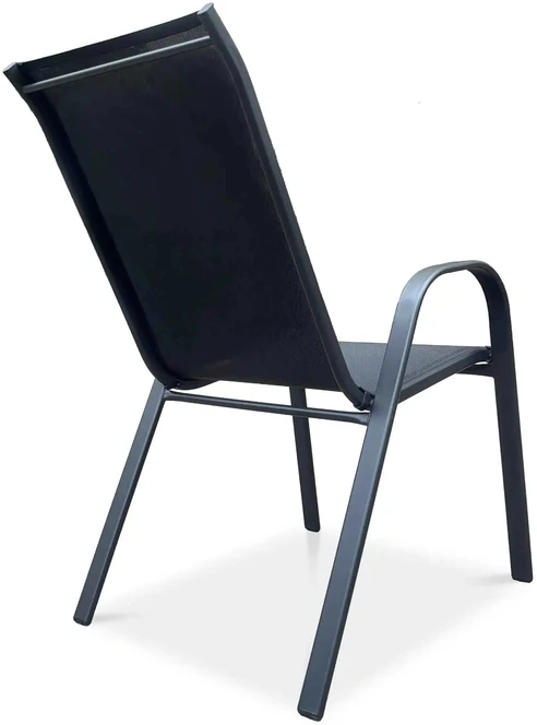 Lauko baldų komplektas Bologna, 150 cm, 6+1, Juodas