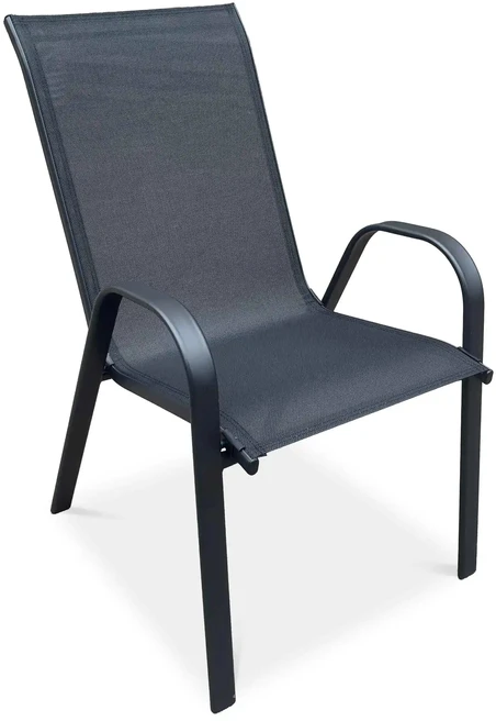 Lauko baldų komplektas Bologna, 150 cm, 6+1, Juodas