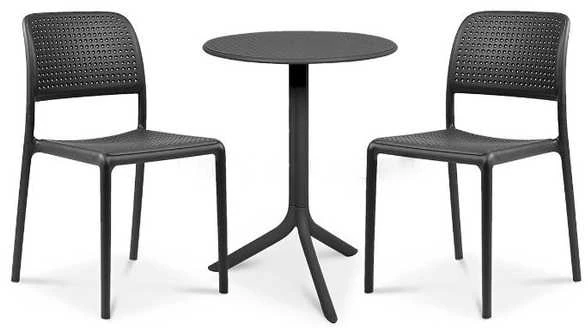 Lauko baldų komplektas BORA BISTROT/STEP 2+1, Antracite