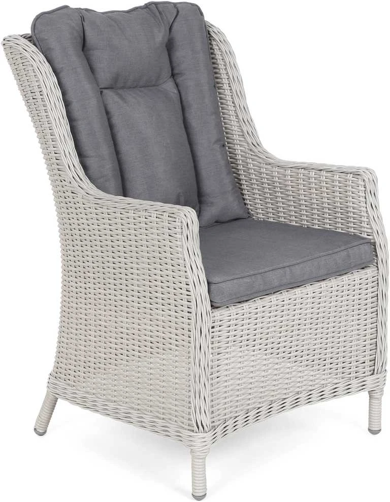 Lauko baldų komplektas Bristol 180 cm, 6+1, Baltas / Pilkas
