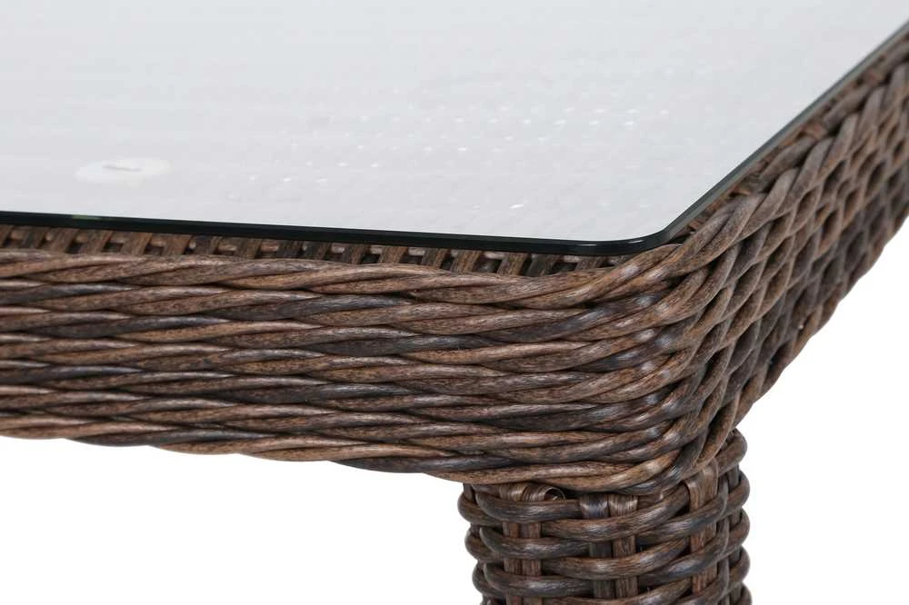 Lauko baldų komplektas Bristol 180 cm, 6+1, Brown Mat / Brown Melange