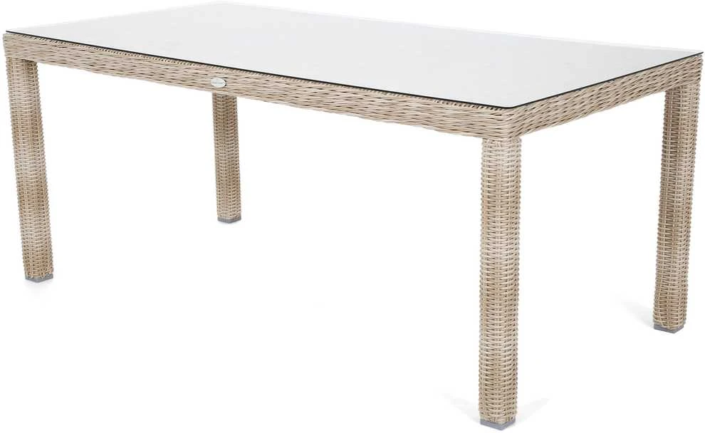 Lauko baldų komplektas Bristol 180 cm, 6+1, rusvai gelsvas / rusvai gelsvas Melange