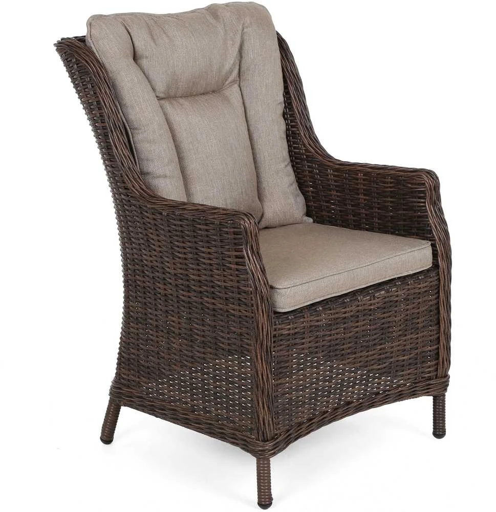 Lauko baldų komplektas Bristol 180 cm, 6+1, Brown Mat / Brown Melange