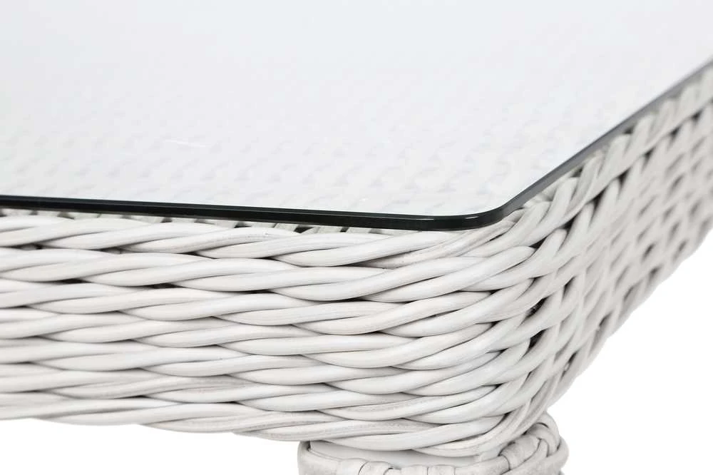 Lauko baldų komplektas Bristol 180 cm, 6+1, Baltas / Pilkas