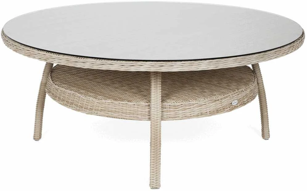Lauko baldų komplektas Bristol Round Elegant 180 cm, 8+1, rusvai gelsvas / rusvai gelsvas Melange