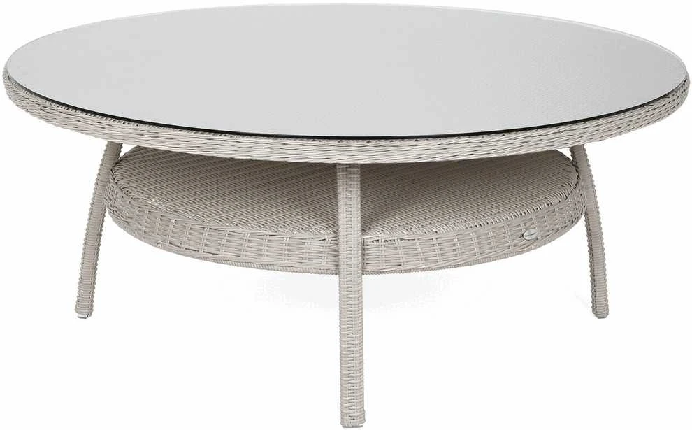 Lauko baldų komplektas Bristol Round Elegant 180 cm, 8+1, Baltas / Pilkas