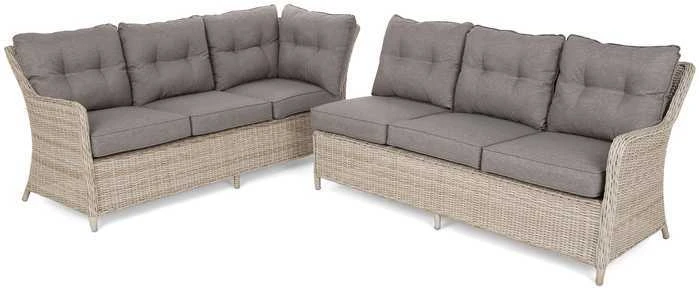 Lauko baldų komplektas California Corner, kairinis, rusvai gelsvas / rusvai gelsvas Melange