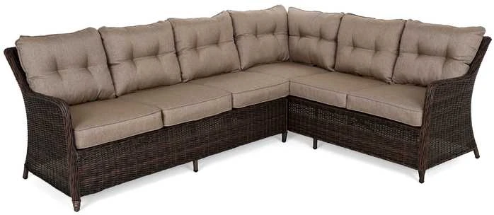 Lauko baldų komplektas California Corner, dešininis, Brown Mat / Brown Melange