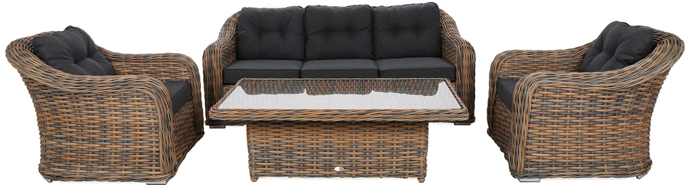 Lauko baldų komplektas Foggia Flex, Ginger Melange / Dark Pilkas