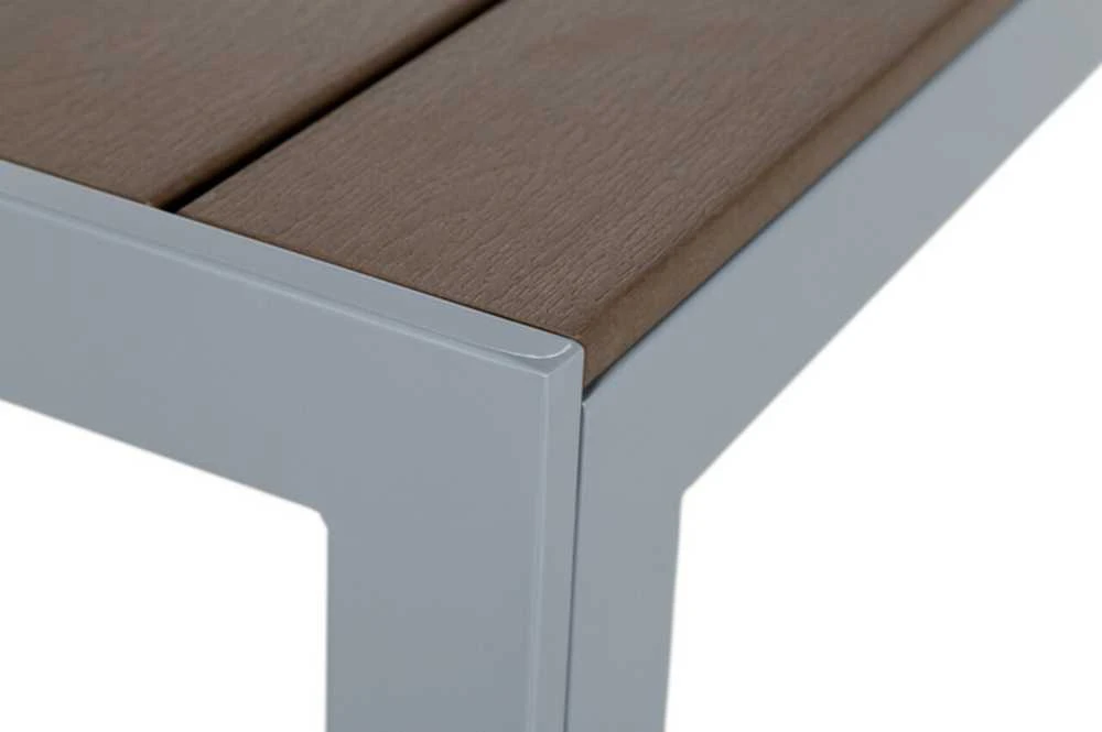 Lauko baldų komplektas Ibiza 150 cm, 6+1, Sidabrinis / Taupe