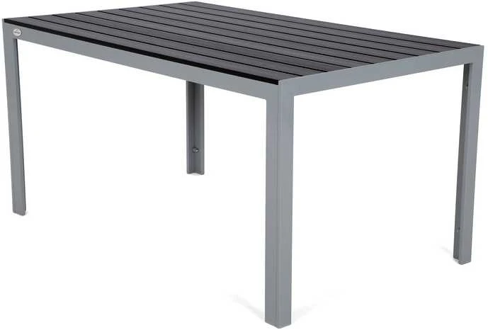 Lauko baldų komplektas Ibiza 150 cm, 6+1, Sidabrinis / Juodas