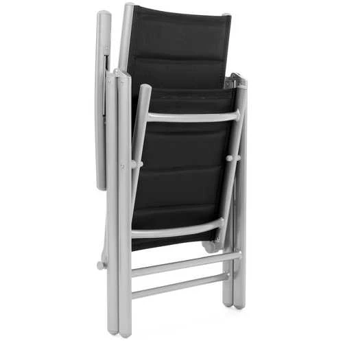 Lauko baldų komplektas Ibiza 150 cm, 6+1, Juodas / Juodas