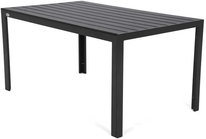 Lauko baldų komplektas Ibiza 150 cm, 6+1, Juodas / Juodas