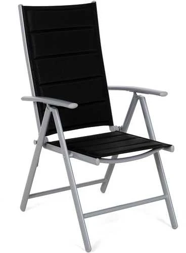 Lauko baldų komplektas Ibiza 150 cm, 6+1, Sidabrinis / Juodas